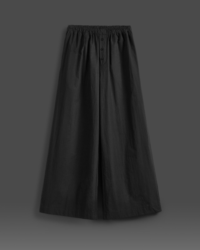 Wide-Leg Trousers in Stonewashed Cotton