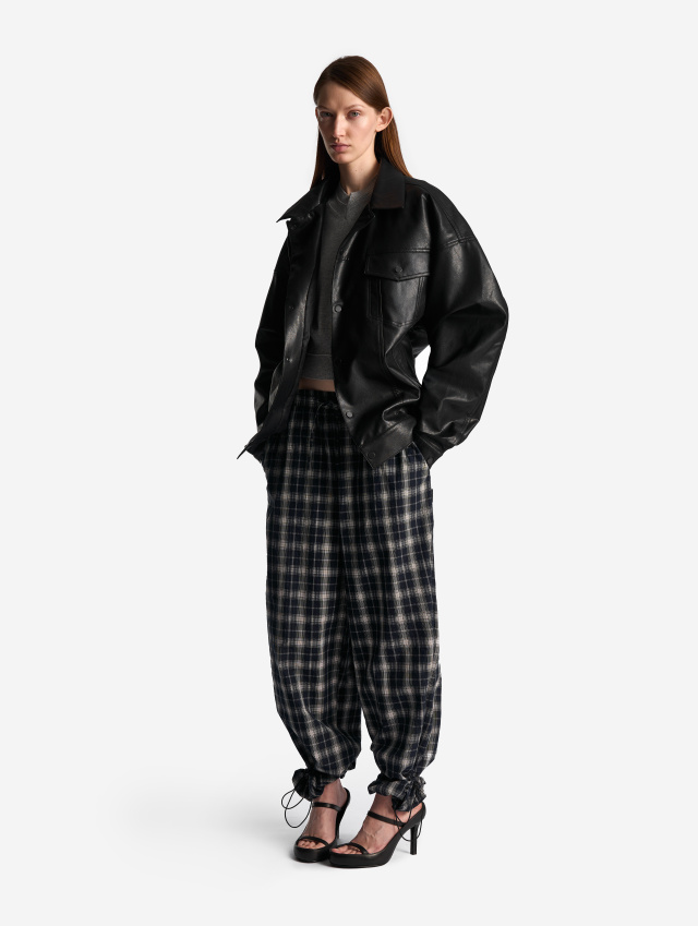 Брюки Baggy из жатого хлопка