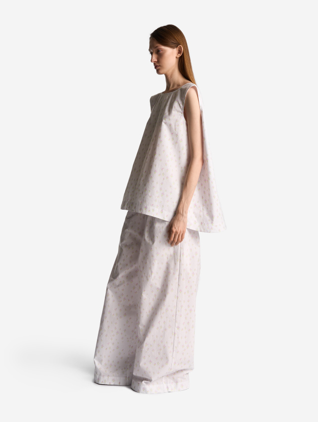 Wide-Leg Trousers in Stonewashed Cotton