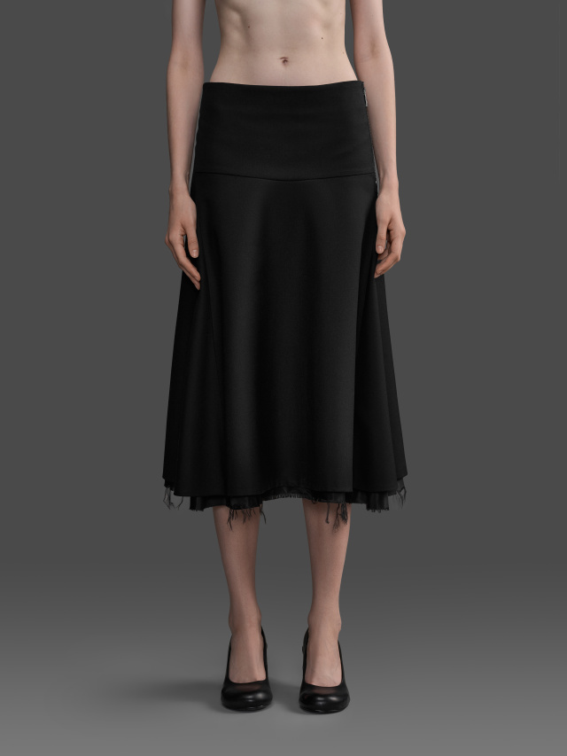 Wool Blend Trumpet Skirt