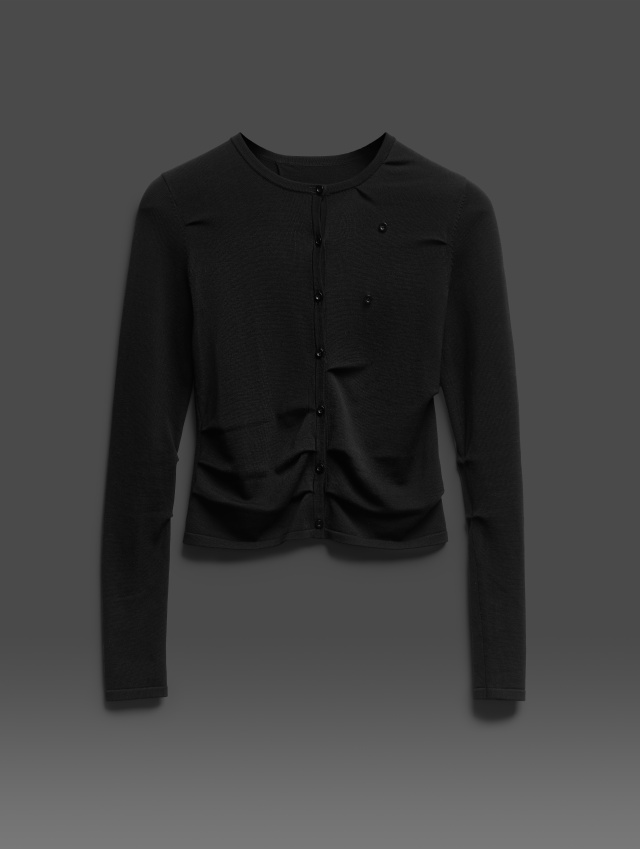 Slim Fit Ruched Cardigan