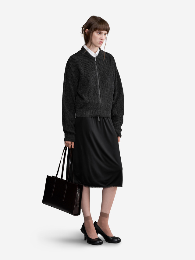 Knitted Zip-Up Bomber Jacket Knitted Zip-Up Bomber Jacket