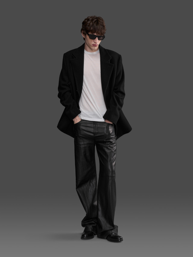 Relaxed Fit Leather Jeans