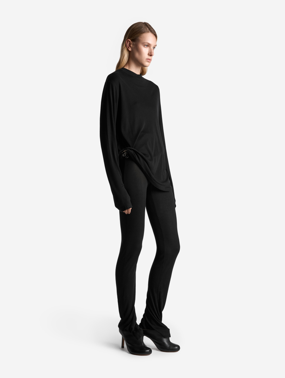 Тонкие трикотажные леггинсы bootcut, фото 1