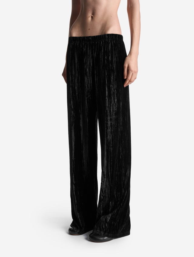Straight-Leg Velvet Trousers