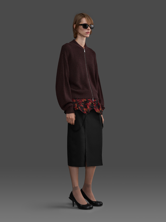 Knitted Zip-Up Bomber Jacket