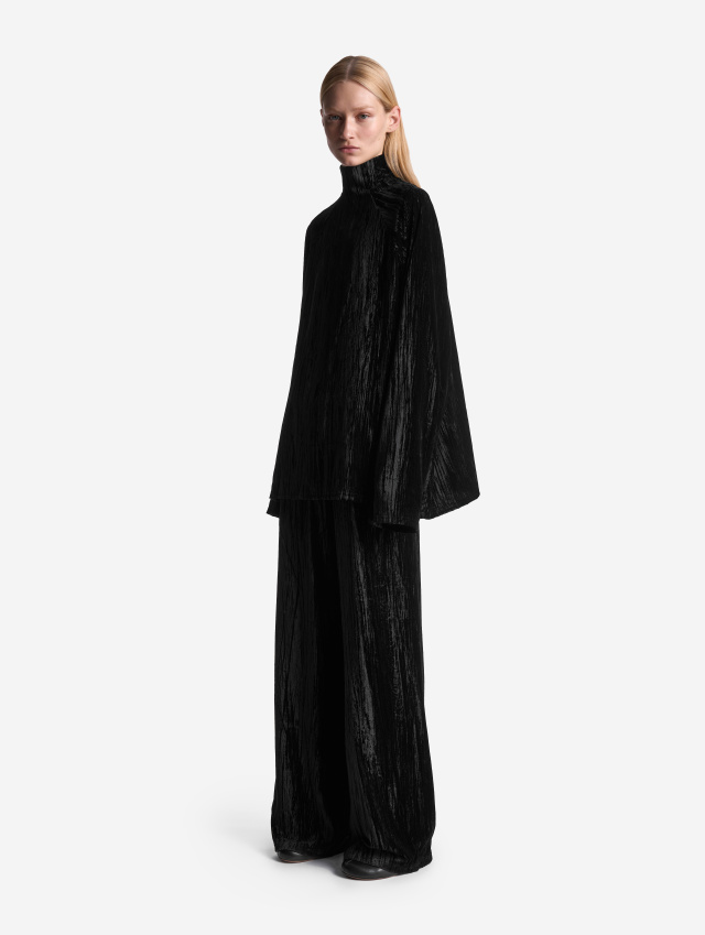 Straight-Leg Velvet Trousers